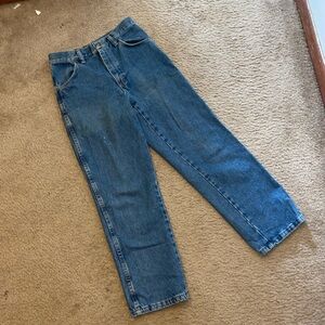 high waited vintage straight leg denim jeans